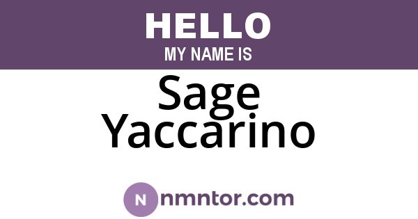 Sage Yaccarino