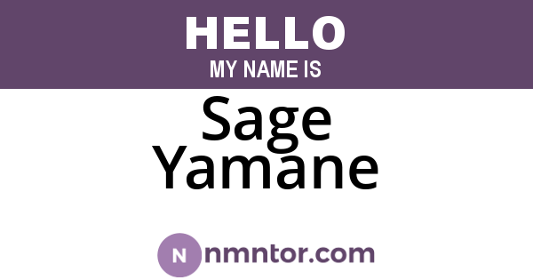 Sage Yamane