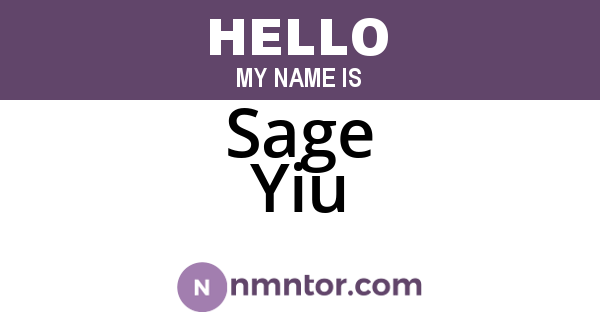 Sage Yiu
