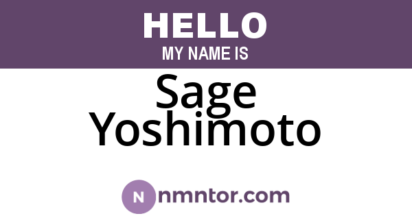 Sage Yoshimoto