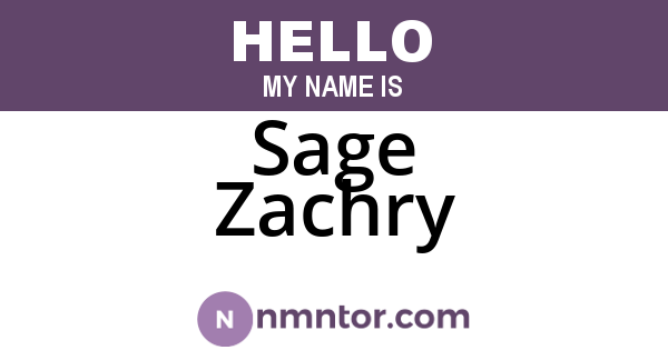 Sage Zachry