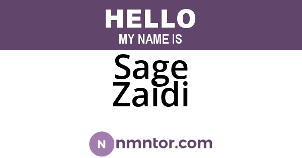 Sage Zaidi