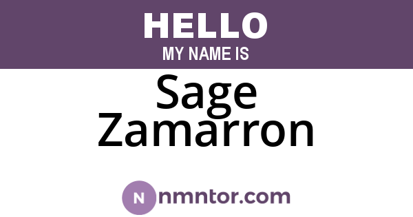 Sage Zamarron