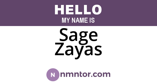 Sage Zayas