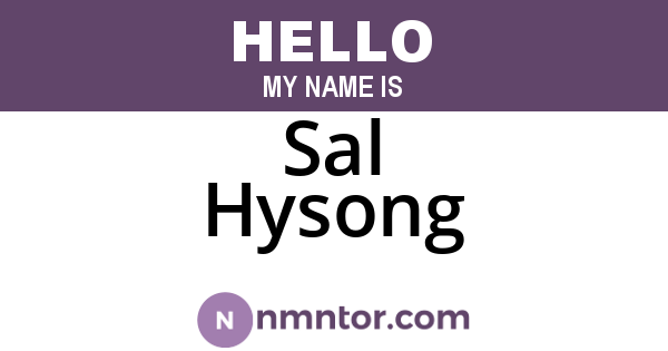 Sal Hysong