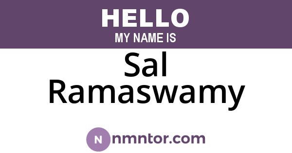 Sal Ramaswamy