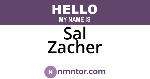 Sal Zacher