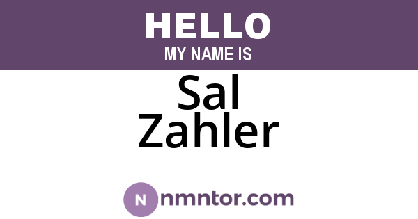 Sal Zahler
