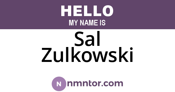 Sal Zulkowski