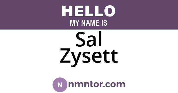 Sal Zysett