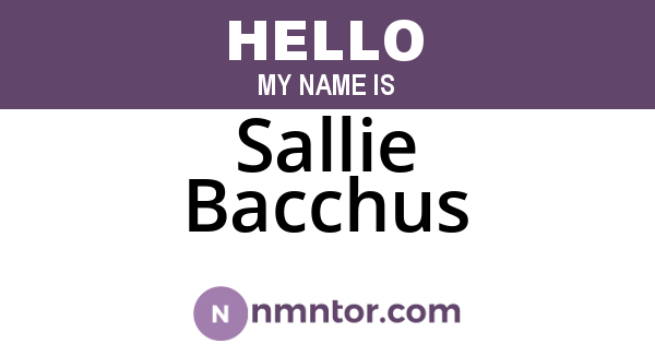 Sallie Bacchus