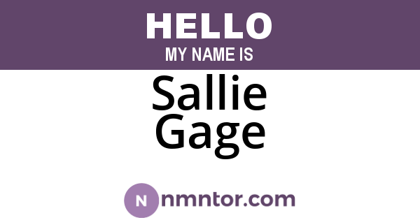 Sallie Gage