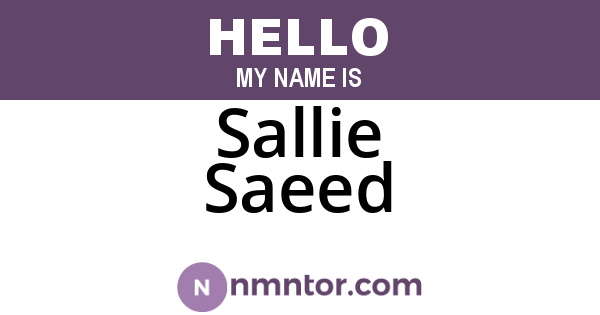 Sallie Saeed