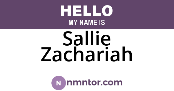 Sallie Zachariah