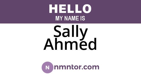 Sally Ahmed