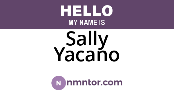 Sally Yacano
