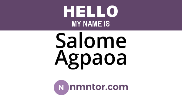 Salome Agpaoa