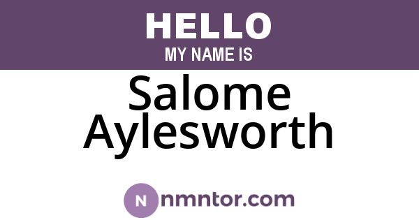 Salome Aylesworth