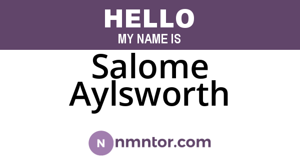 Salome Aylsworth