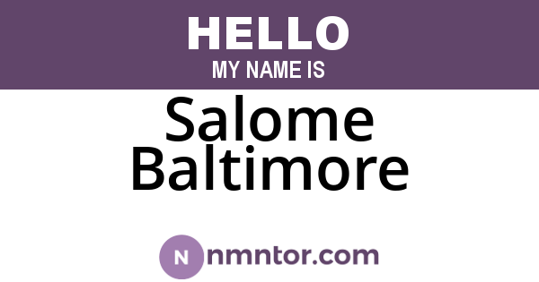 Salome Baltimore