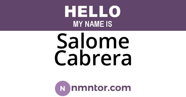 Salome Cabrera