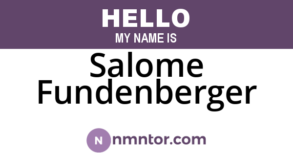Salome Fundenberger