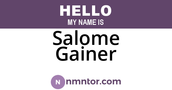 Salome Gainer