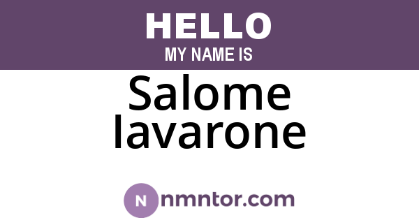 Salome Iavarone