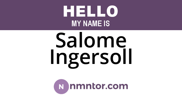 Salome Ingersoll