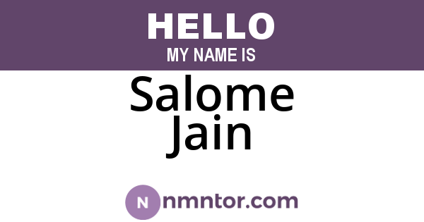 Salome Jain