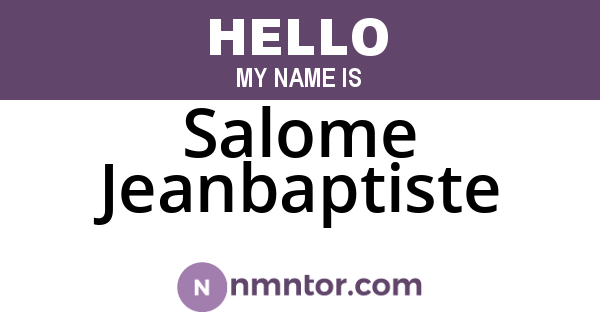 Salome Jeanbaptiste