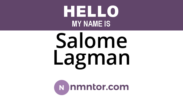 Salome Lagman