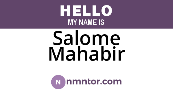 Salome Mahabir