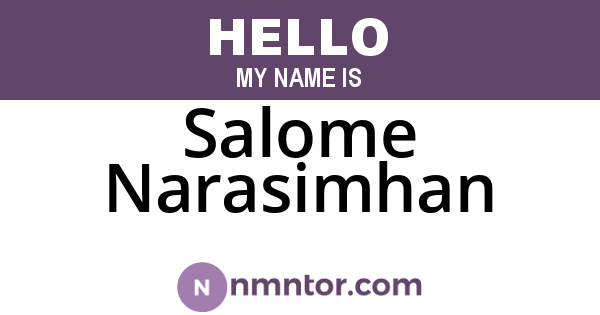 Salome Narasimhan