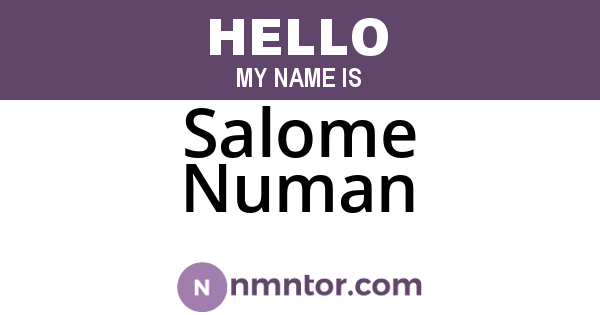 Salome Numan
