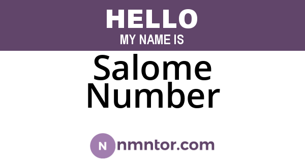 Salome Number