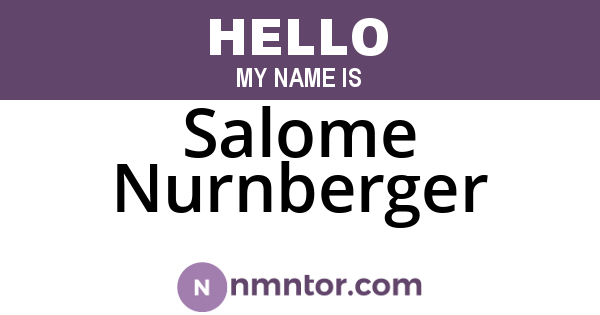 Salome Nurnberger