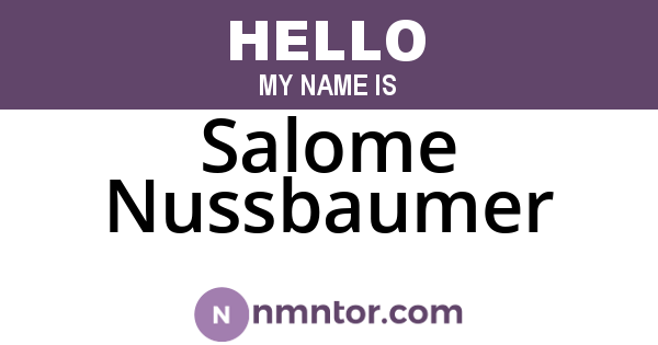 Salome Nussbaumer