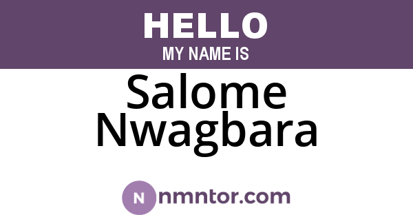 Salome Nwagbara