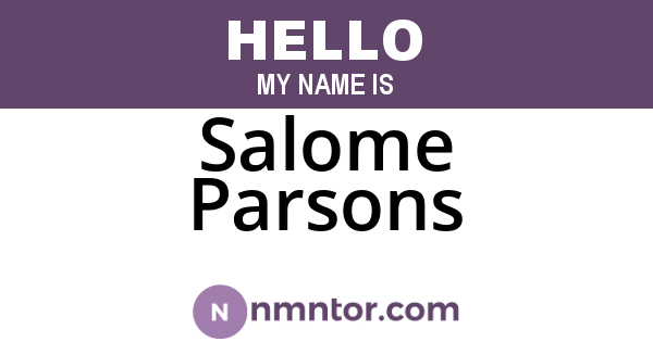 Salome Parsons