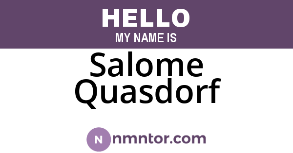 Salome Quasdorf