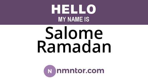 Salome Ramadan