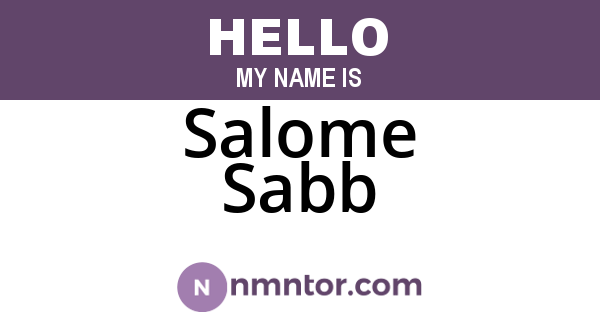 Salome Sabb