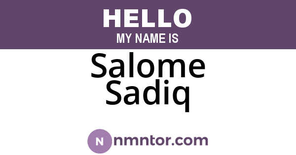 Salome Sadiq