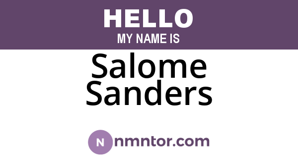 Salome Sanders