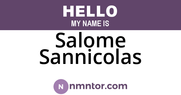 Salome Sannicolas