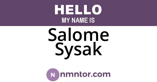 Salome Sysak