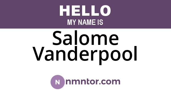 Salome Vanderpool