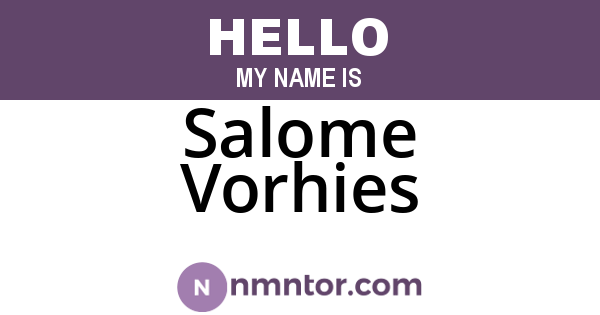 Salome Vorhies