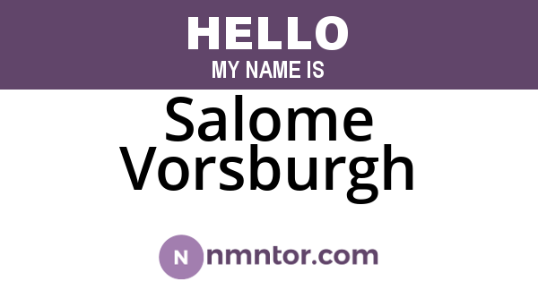 Salome Vorsburgh